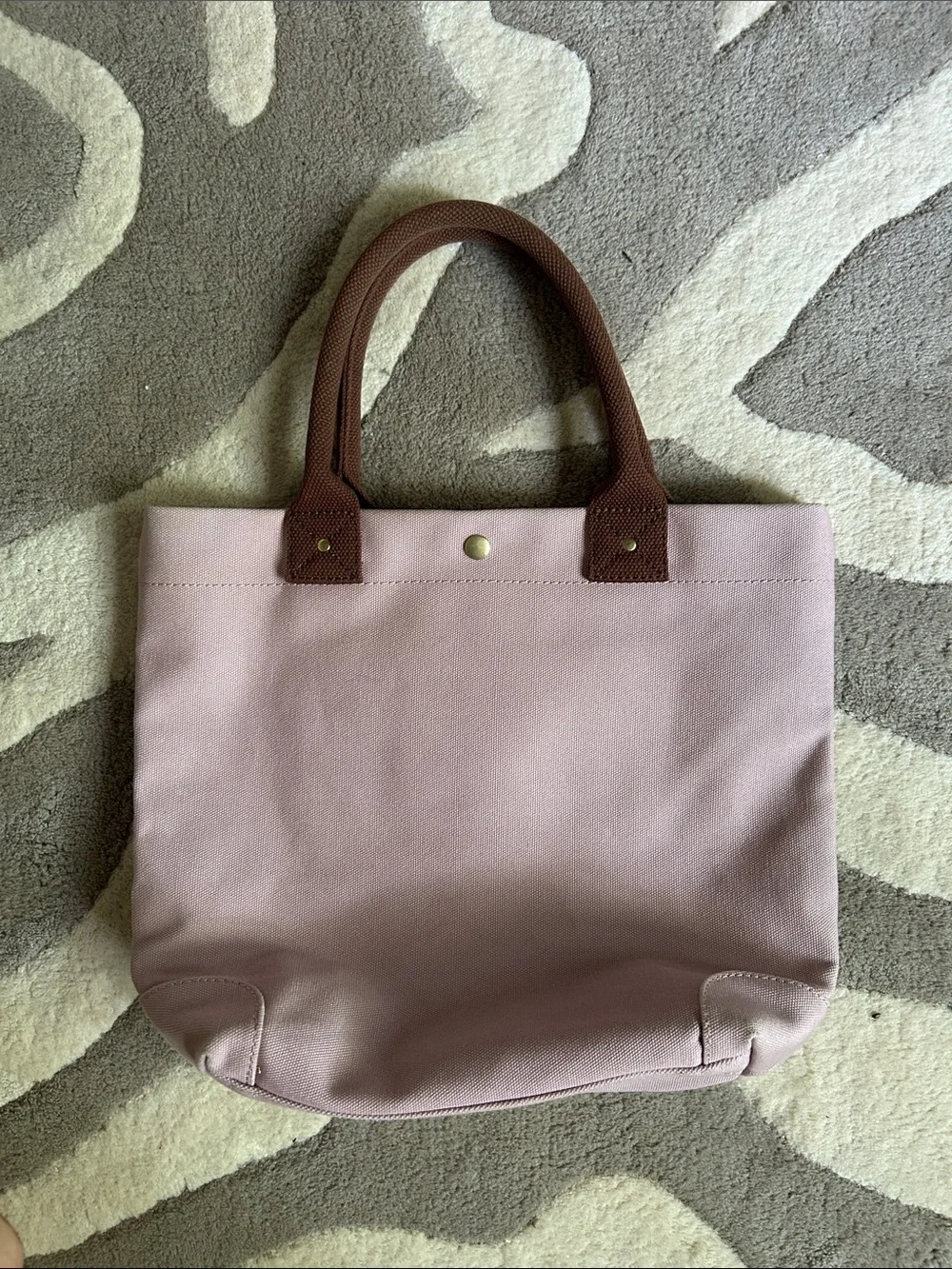 J. Crew Women’s Pink Canvas Tote Bag with Brown Handles